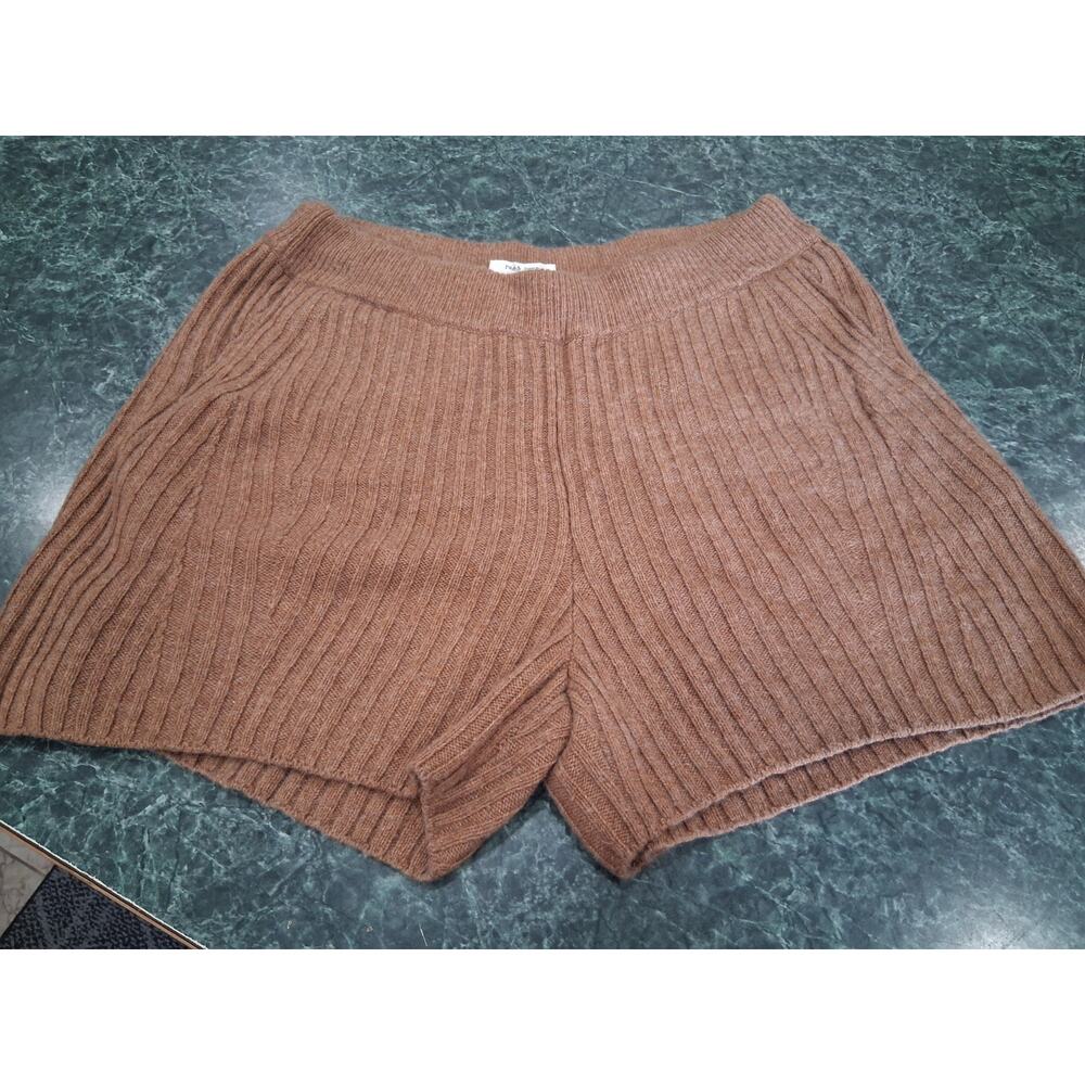Rag & Bone Maxine Knit Shorts Ribbed X-Fine Merino Wool Lounge Sz M Quiet Luxury - Picture 2 of 11